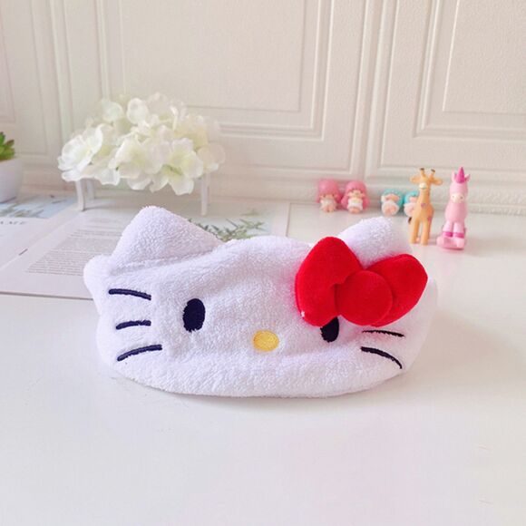 Hello Kitty Plush Face Wash Make-up Face Cream Plush Elastic Non-Slip Headband - Picture 3 of 6